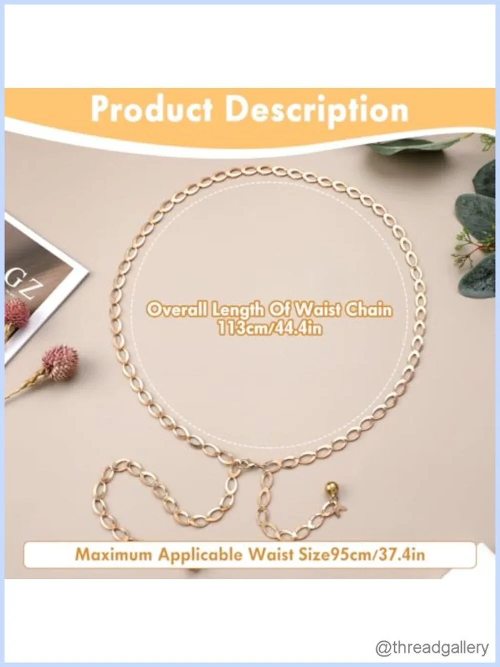 Women's Adjustable Chain Waist Belt Lobster Clasp Metal Link Body Jewelry for